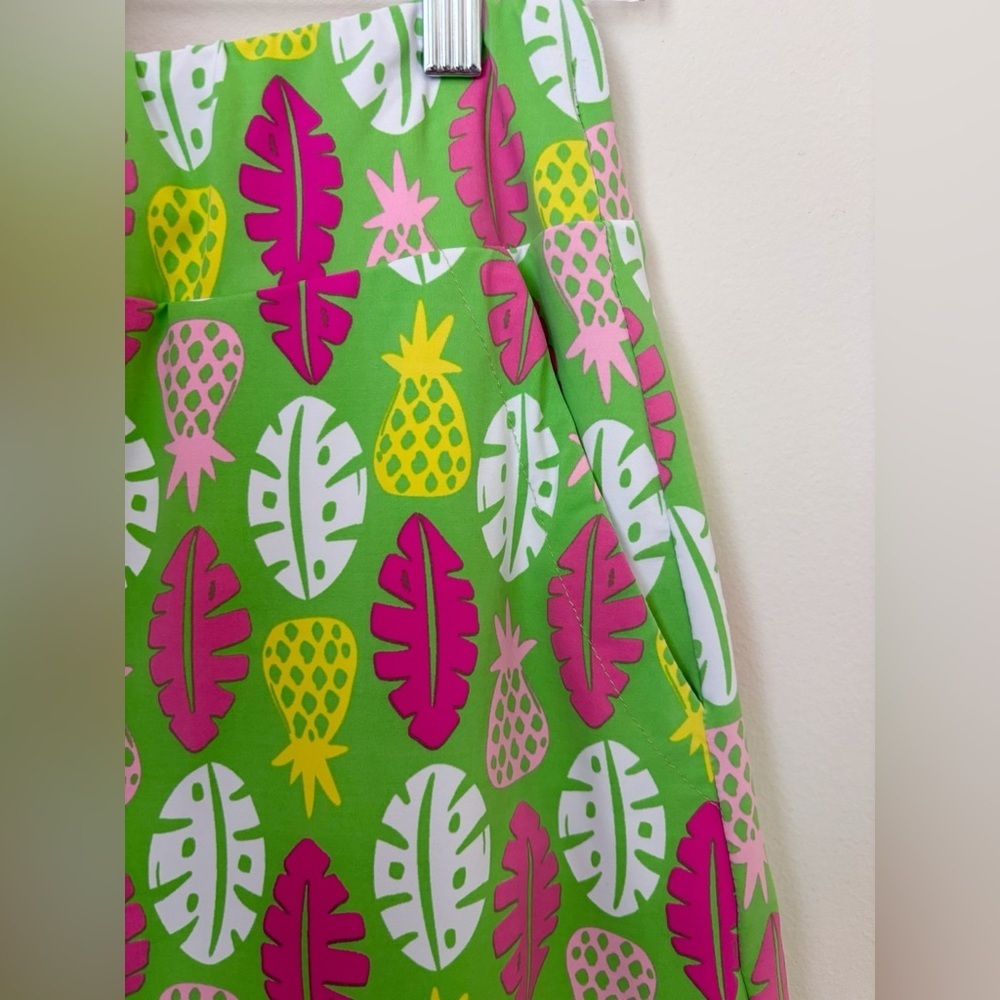 Katherine Way Pleated Pineapple Print Skort Small Sumer Resortwear - Picture 2 of 7